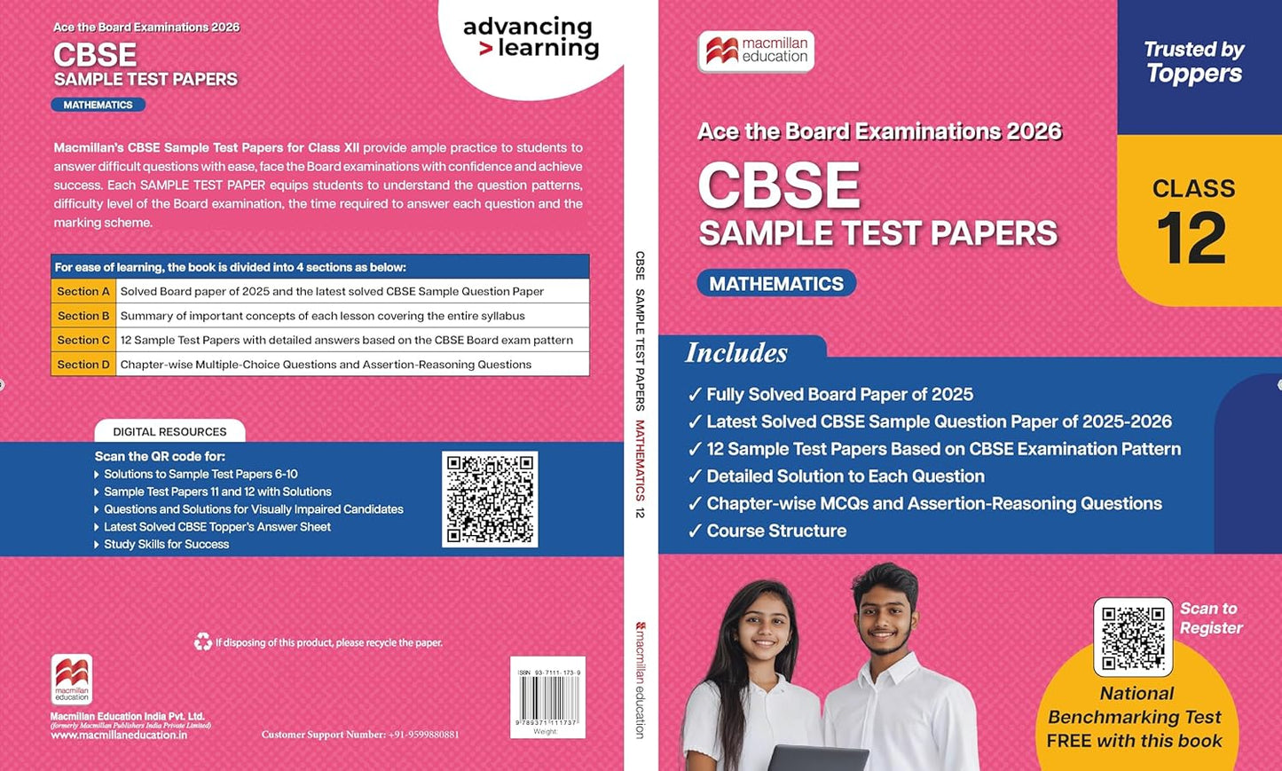 Macmillan CBSE Sample Test Papers Mathematics for Class 12 - Latest for 2026 Examination. Paperback