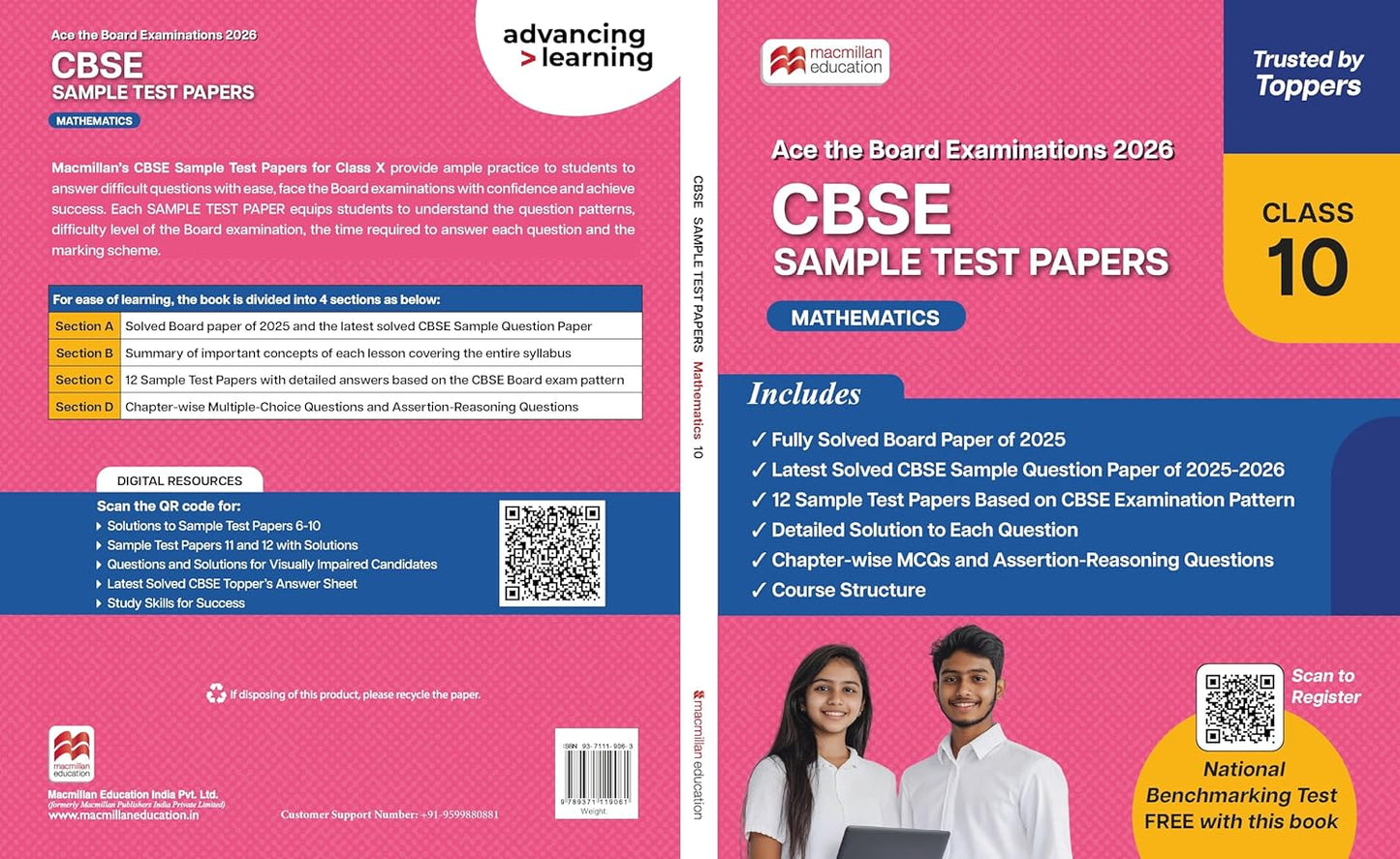 Macmillan CBSE Sample Test Papers Mathematics for Class 10 - Latest for 2026 Examination. Paperback