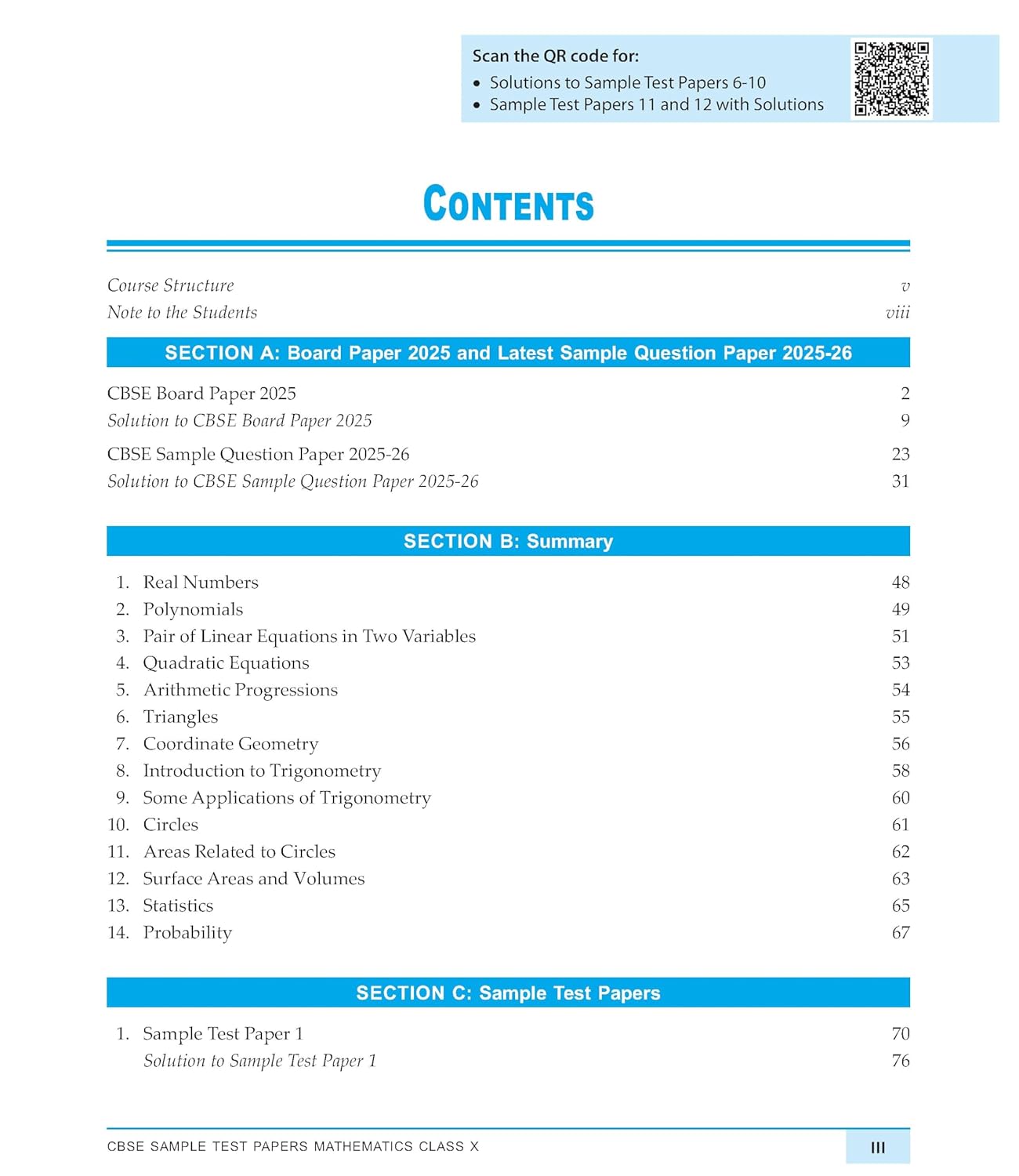 Macmillan CBSE Sample Test Papers Mathematics for Class 10 - Latest for 2026 Examination. Paperback