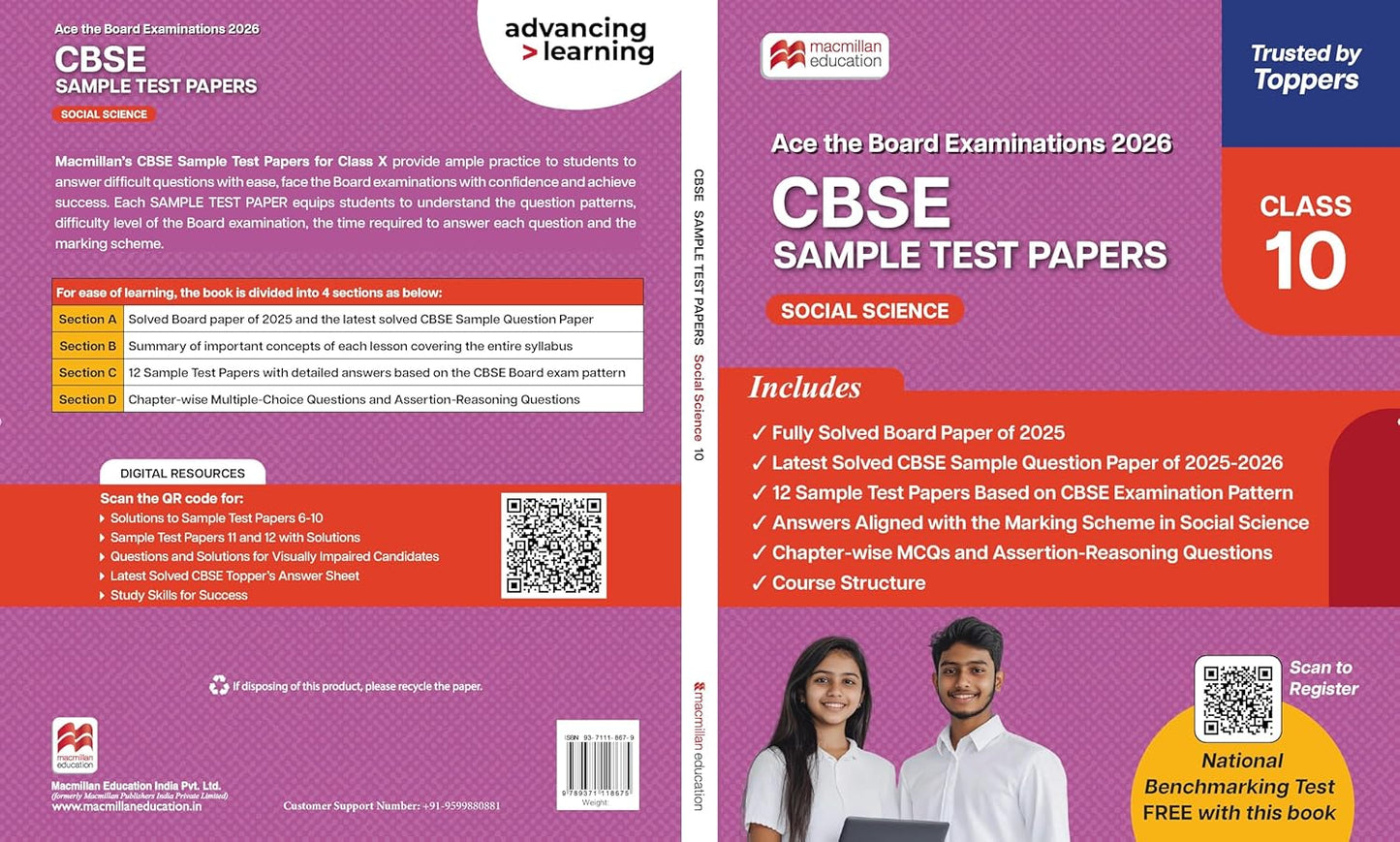 Macmillan CBSE Sample Test Papers Social Science for Class 10 - Latest for 2026 Examination. Paperback