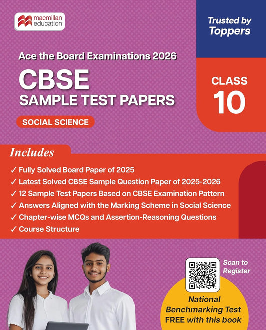 Macmillan CBSE Sample Test Papers Social Science for Class 10 - Latest for 2026 Examination. Paperback