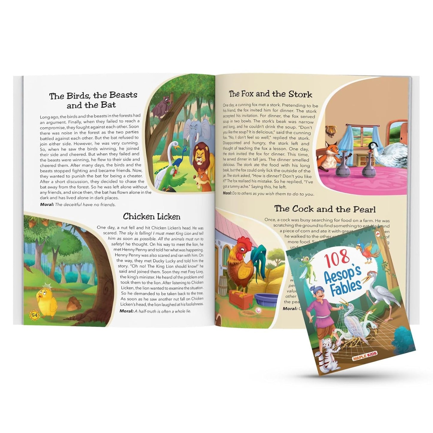 Maple - 108 Aesop's Fables - Moral Stories - Bedtime Stories - English Short Stories for Children. Paperback