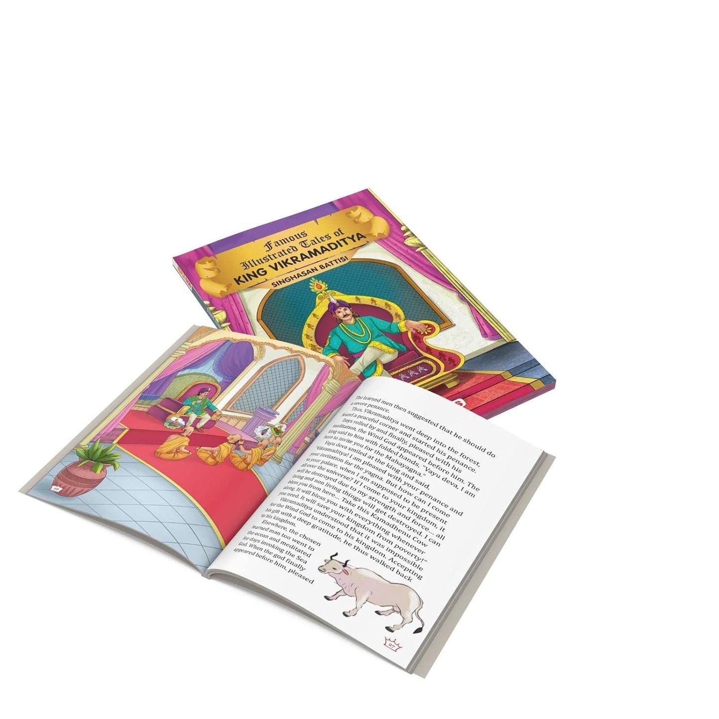 Maple Famous Illustrated Tales of King Vikramaditya (Singhasan Battisi) - Story Book for Kids - English Short Stories with Colourful Pictures. Paperback