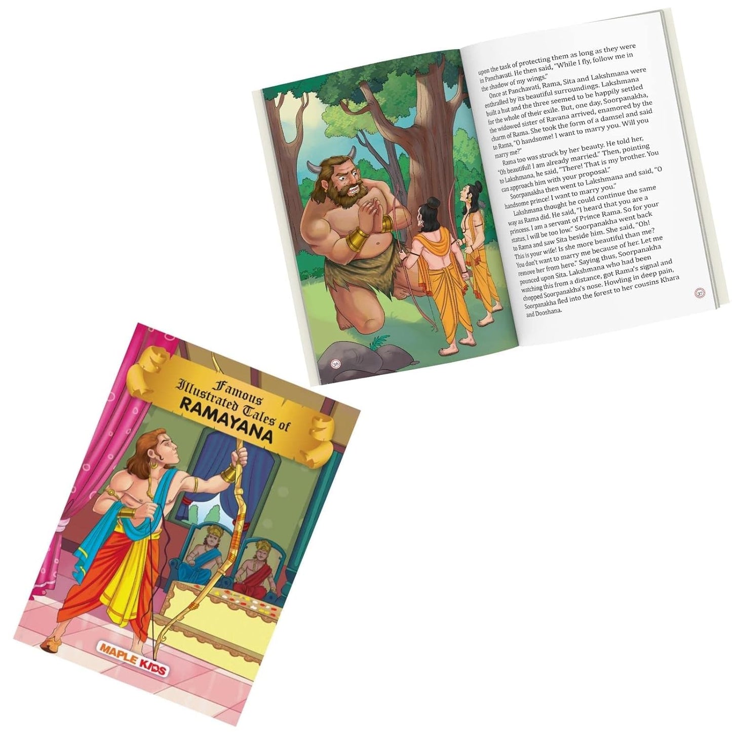 Maple Famous Illustrated Tales of Ramayana - Story Book for Kids - English Short Stories with Colourful Pictures. Paperback