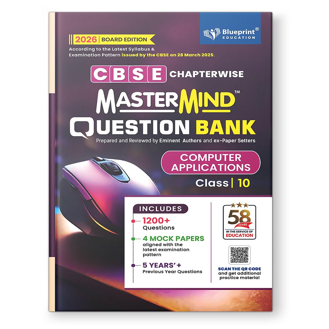 MasterMind Computer Applications CBSE Question Bank Class 10 Latest Pattern for 2026 Examination - Paperback