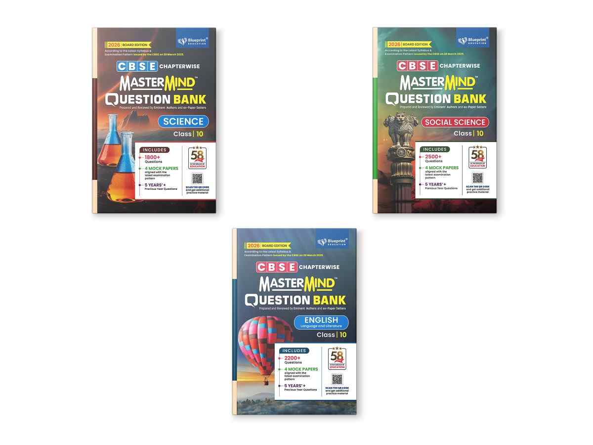 Blueprint Mastermind Question Bank Class 10 Science, English & Social Science. Set of 3 Books for 2026 Examination - Paperback