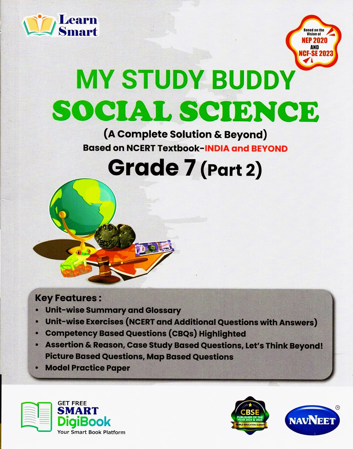Navneet Learn Smart - My Study Buddy - Social Science for Class 7 Part 1 and 2 (A complete Solution & Beyond) Based on NCERT Textbook _India and Beyond - Set of 2 books. Paperback