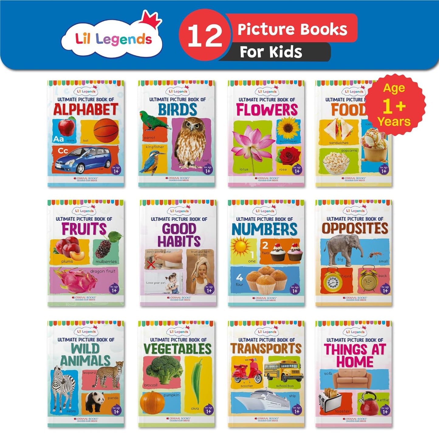 Oswaal Lil Legends Picture Books Collection Of Early Learning - Set of 12 Books
