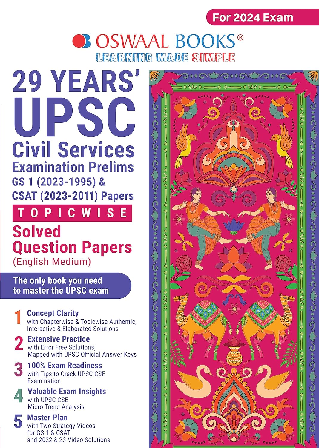 Oswaal 29 Years UPSC Civil Services Examination Prelims GS 1 (2023-1995) & CSAT 2023-2011 Papers Topicwise Solved Question Papers - For 2024 Exam - Paperback