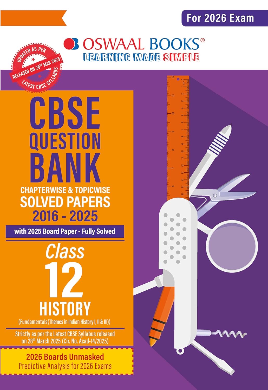 Oswaal CBSE Question Bank History For Class 12 - Latest for 2026 Board Exams