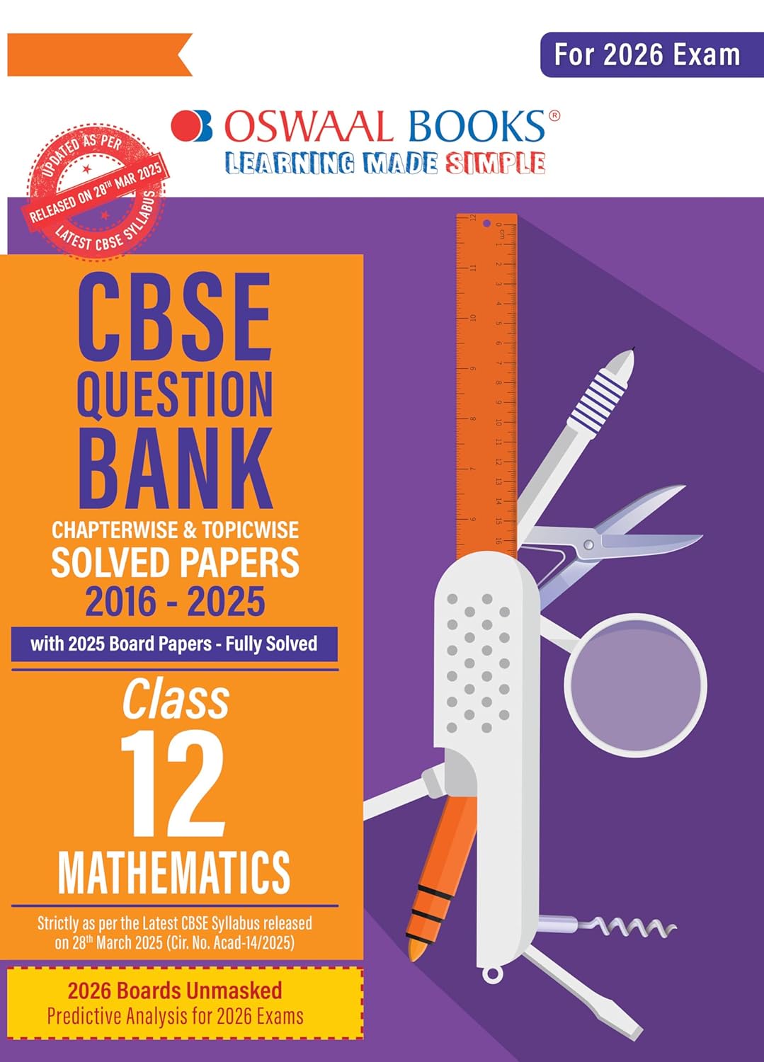 Oswaal CBSE Question Bank Mathematics For Class 12 - Latest for 2026 Board Exams