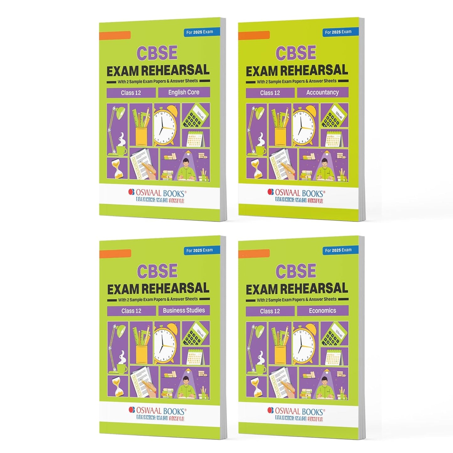 Oswaal CBSE Exam Rehearsal English, Accountancy, Business Studies & Economics for Class 12 - Set of 4 Books - Latest for 2025 Session