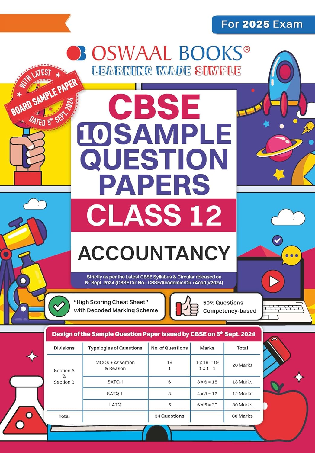 Oswaal CBSE 10 Sample Question Papers Accountancy for Class 12 - Latest for 2025 Board Exam's