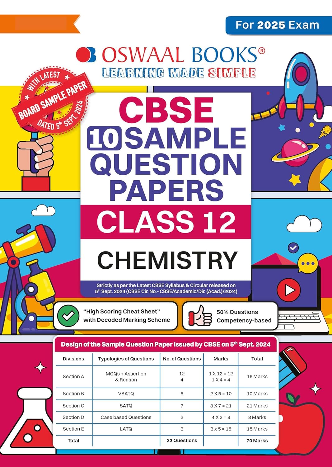 Oswaal CBSE 10 Sample Question Papers Chemistry For Class 12 - Latest for 2025 Board Exam's