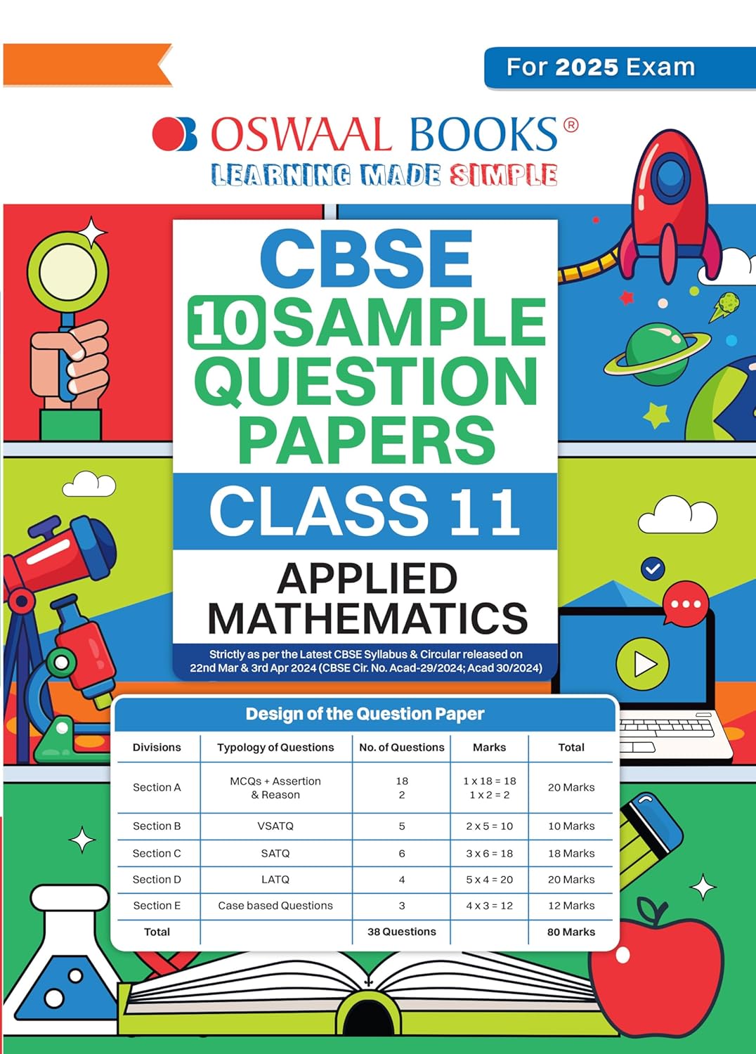 Oswaal CBSE Sample Question Papers Applied Mathematics For Class 11 - Latest for 2025 Board Exam's