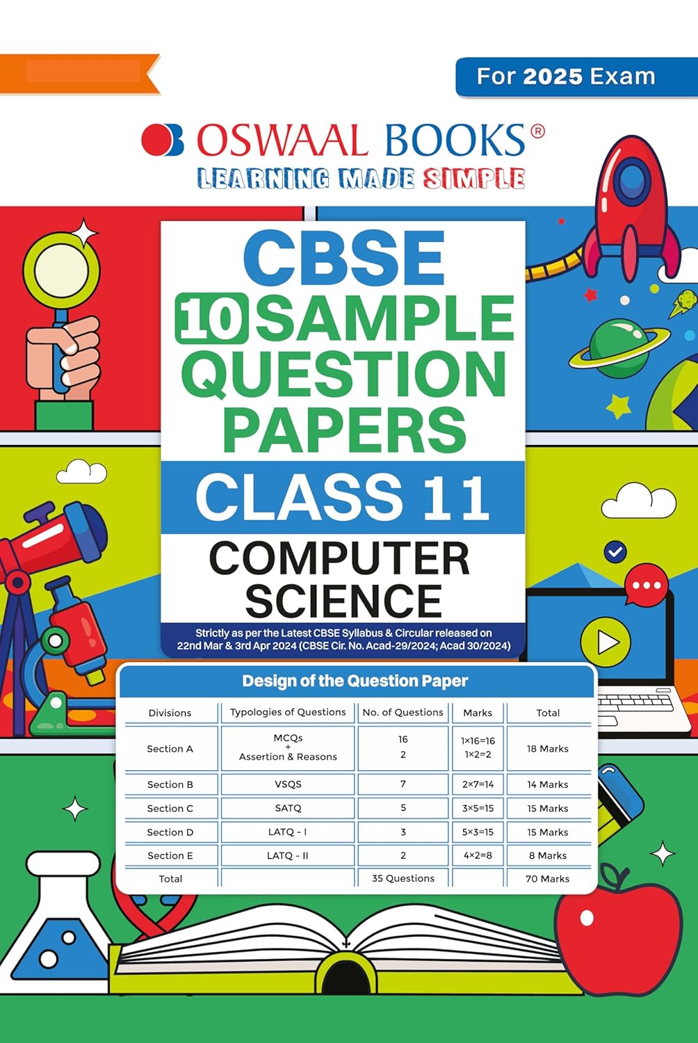Oswaal CBSE Sample Question Papers Computer Science For Class 11 - Latest for 2025 Board Exam's