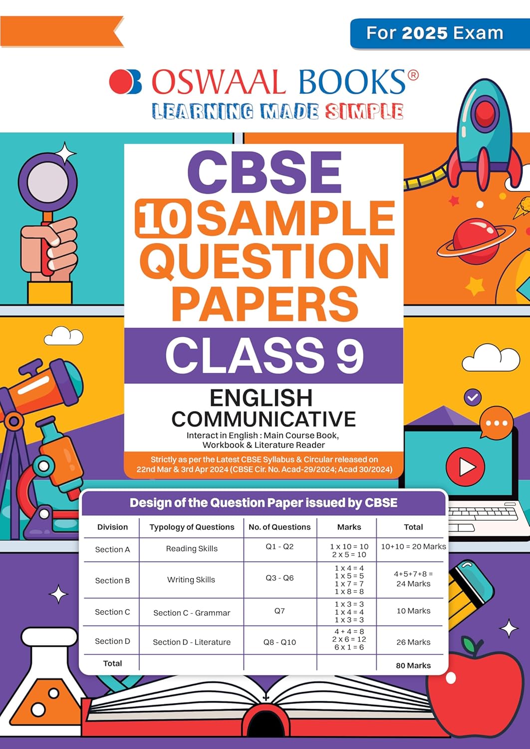 Oswaal CBSE Sample Question Papers English Communicative For Class 9 - Latest for 2025 Board Exam's