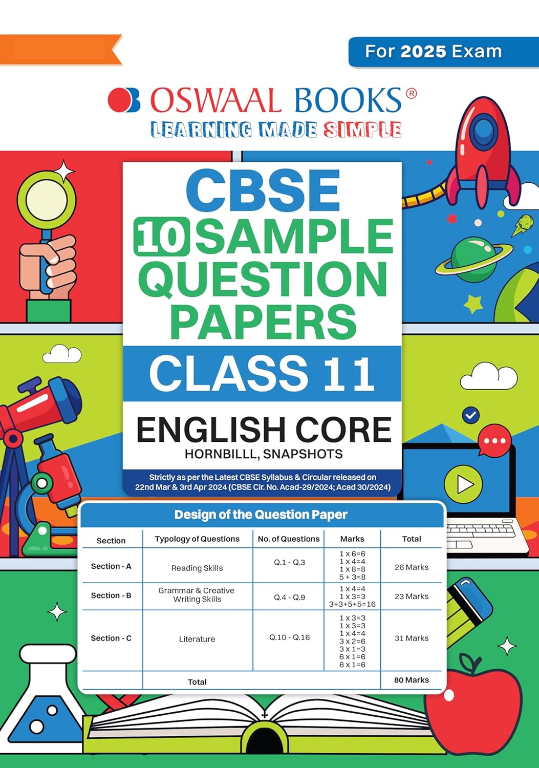 Oswaal CBSE Sample Question Papers English Core For Class 11 - Latest for 2025 Board Exam's