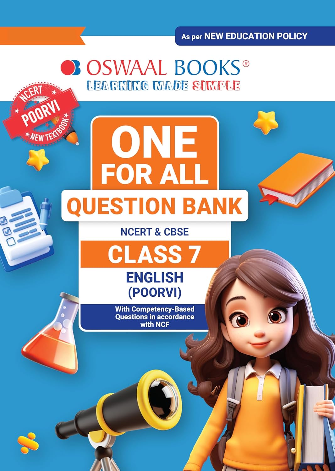 Oswaal CBSE & NCERT One for All Question Bank Math's, Science, Social Science & English - Set of 4 books - for Class 7 I Latest for 2026 Exam