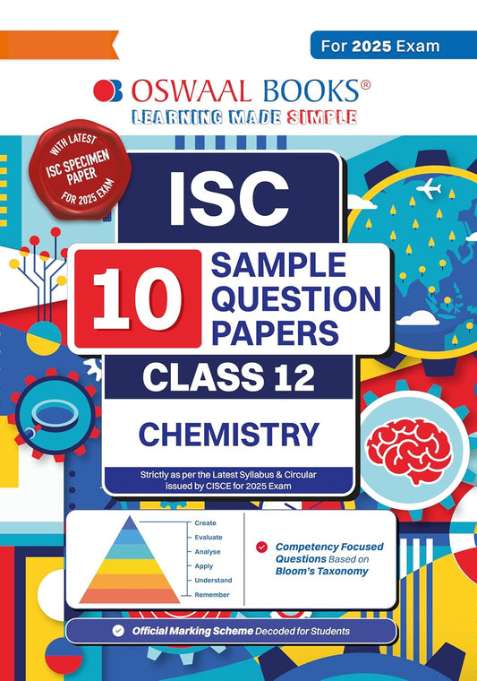 Oswaal ISC 10 Sample Question Papers Chemistry For Class 12 - Latest for 2025 Board Exam's