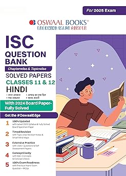 Oswaal ISC Question Bank Hindi For Class 11 & 12 - Latest for 2024-25 Session