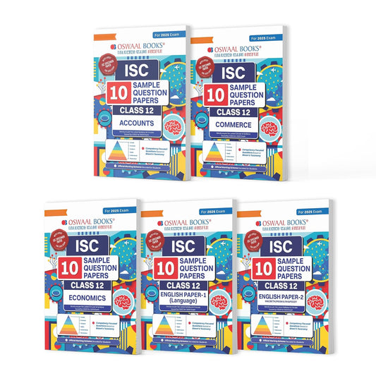 Oswaal ISC 10 Sample Question Papers Accounts, Commerce, Economics, English Paper 1 & 2 For Class 12 - Set of 5 Books - Latest for 2025 Session - Paperback - (EXCLUSIVE DISCOUNT!)