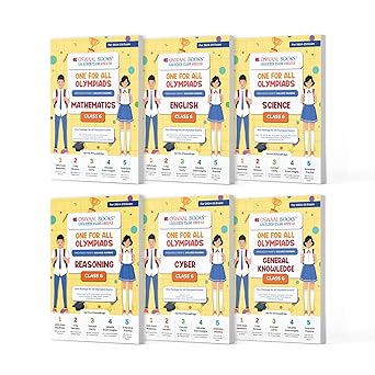 Oswaal One For All Olympiad Previous Years' Solved Papers Math's, English, Science, Reasoning, Cyber & General Knowledge (Set of 6 Books) For Class 6 -  Latest for 2024-25 Session