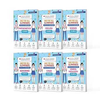 Oswaal One For All Olympiad Previous Years' Solved Papers Math's, English, Science, Reasoning, Cyber & General Knowledge (Set of 6 Books) For Class 8 - Latest for 2024-25 Session