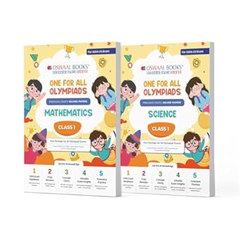 Oswaal One For All Olympiad Previous Years' Solved Papers Math's & Science (Set of 2 Books) For Class 1 - Latest for 2024-25 Session