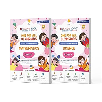 Oswaal One For All Olympiad Previous Years' Solved Papers Math's & Science (Set of 2 Books) For Class 3 -  Latest for 2024-25 Session