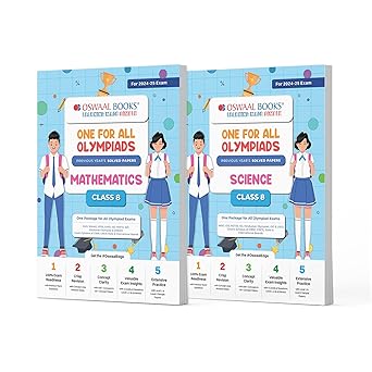 Oswaal One For All Olympiad Previous Years' Solved Papers Math's & Science (Set of 2 Books) For Class 8 - Latest for 2024-25 Session