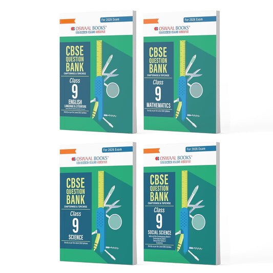 Oswaal CBSE Question Bank English, Mathematics, Science & Social Science For Class 9 - Set of 4 Books - Latest for 2026 Board Exams