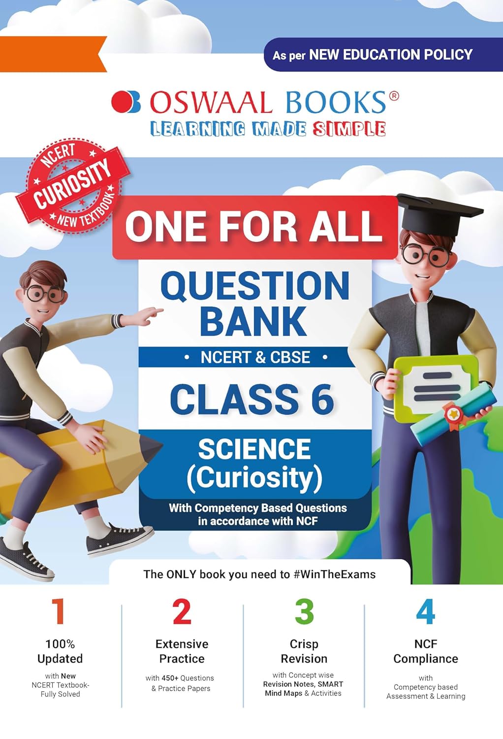Oswaal CBSE & NCERT One for All Question Bank Math's, Science, Social Science & English - Set of 4 books - for Class 6 I Latest for 2026 Exam