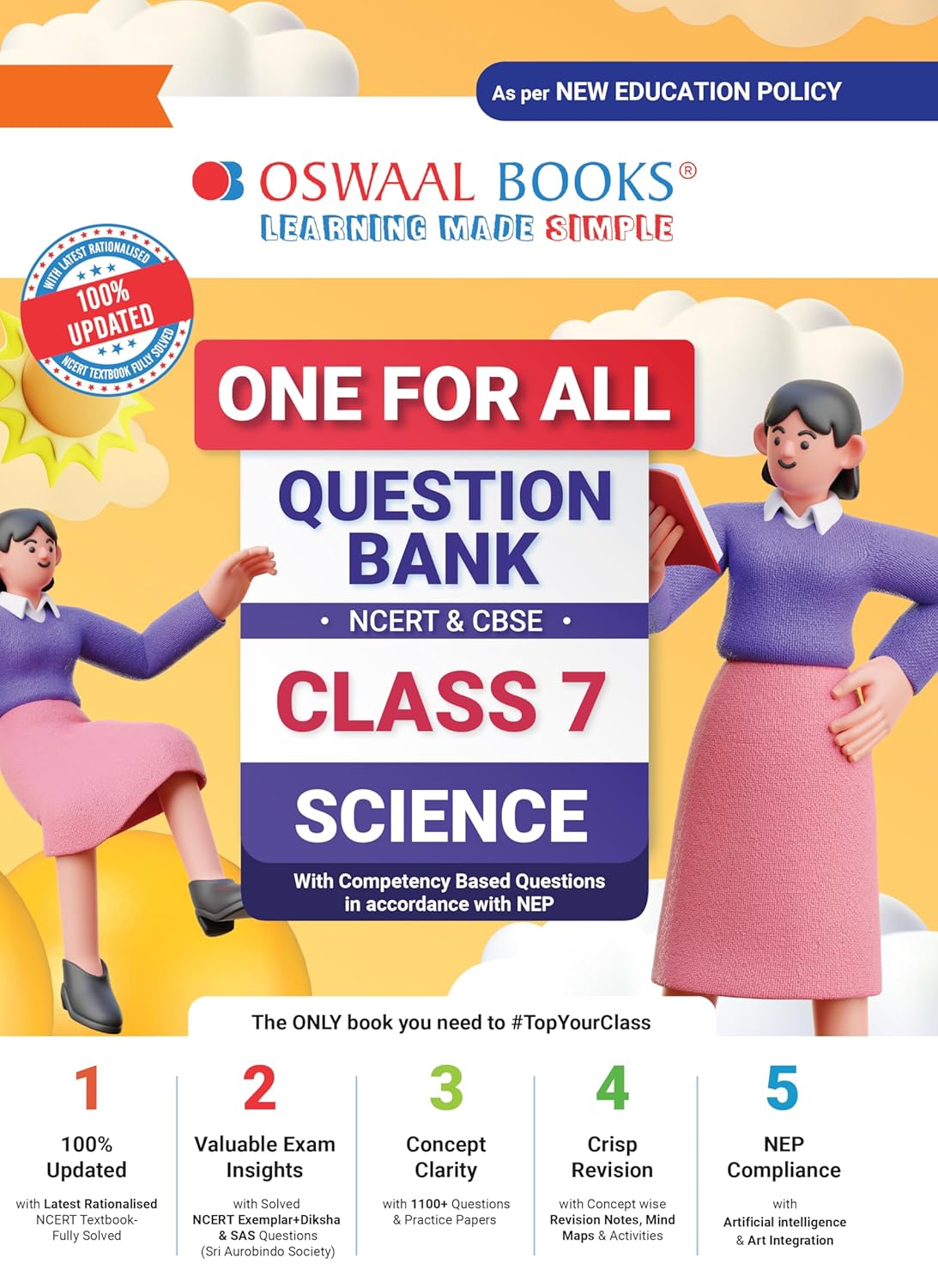 Oswaal CBSE & NCERT One for All Question Bank Science For Class 7 - For 2025 Examination