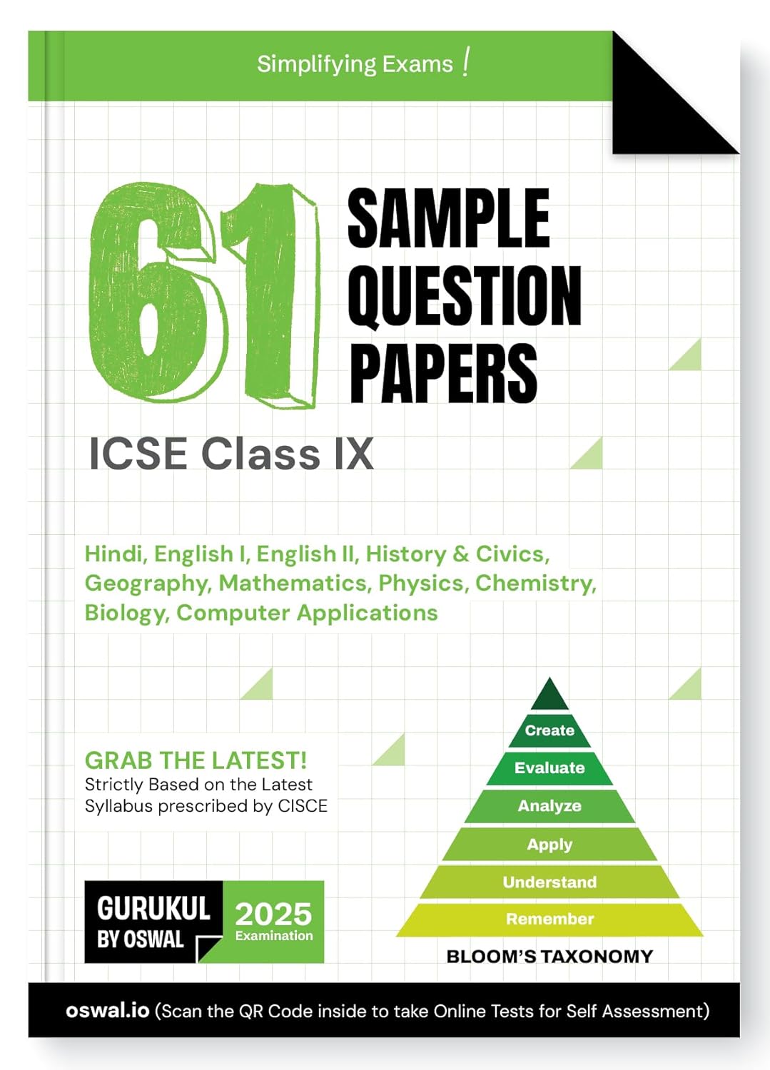 Oswal Gurukul ICSE 61 Sample Question Papers for Class 9 - Latest for 2025 Examination - Paperback