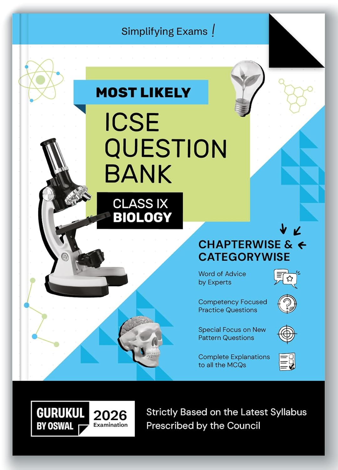 Oswal Gurukul Most Likely ICSE Biology Question Bank Class 9 for examination 2026. Paperback