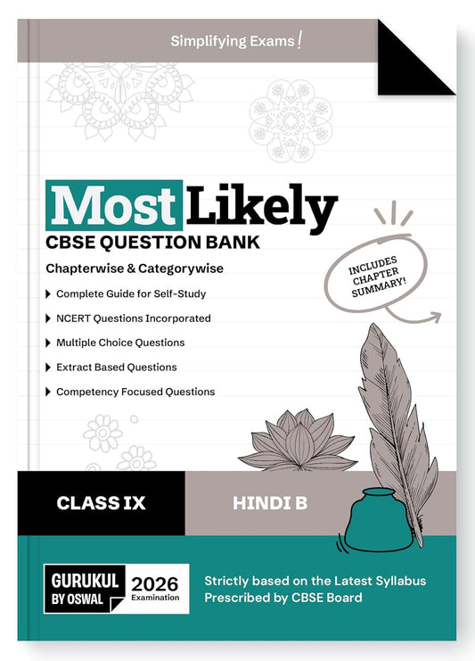 Oswal Gurukul Most Likely CBSE Question Bank Hindi B for Class 9 - Latest for 2026 Examination. Paperback