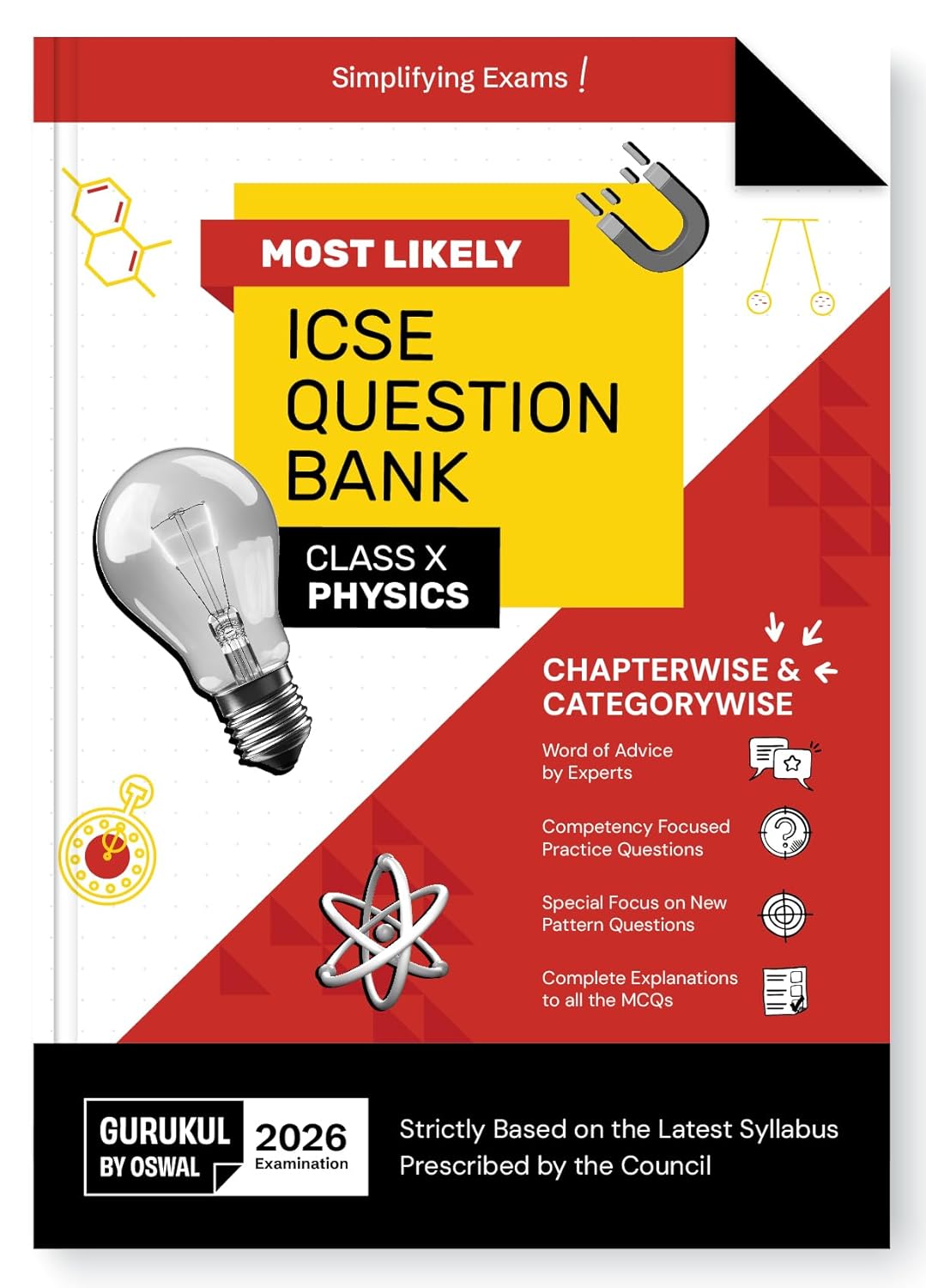Oswal Gurukul Physics Most Likely ICSE Question Bank for Class 10. Latest for the session 2026. Paperback