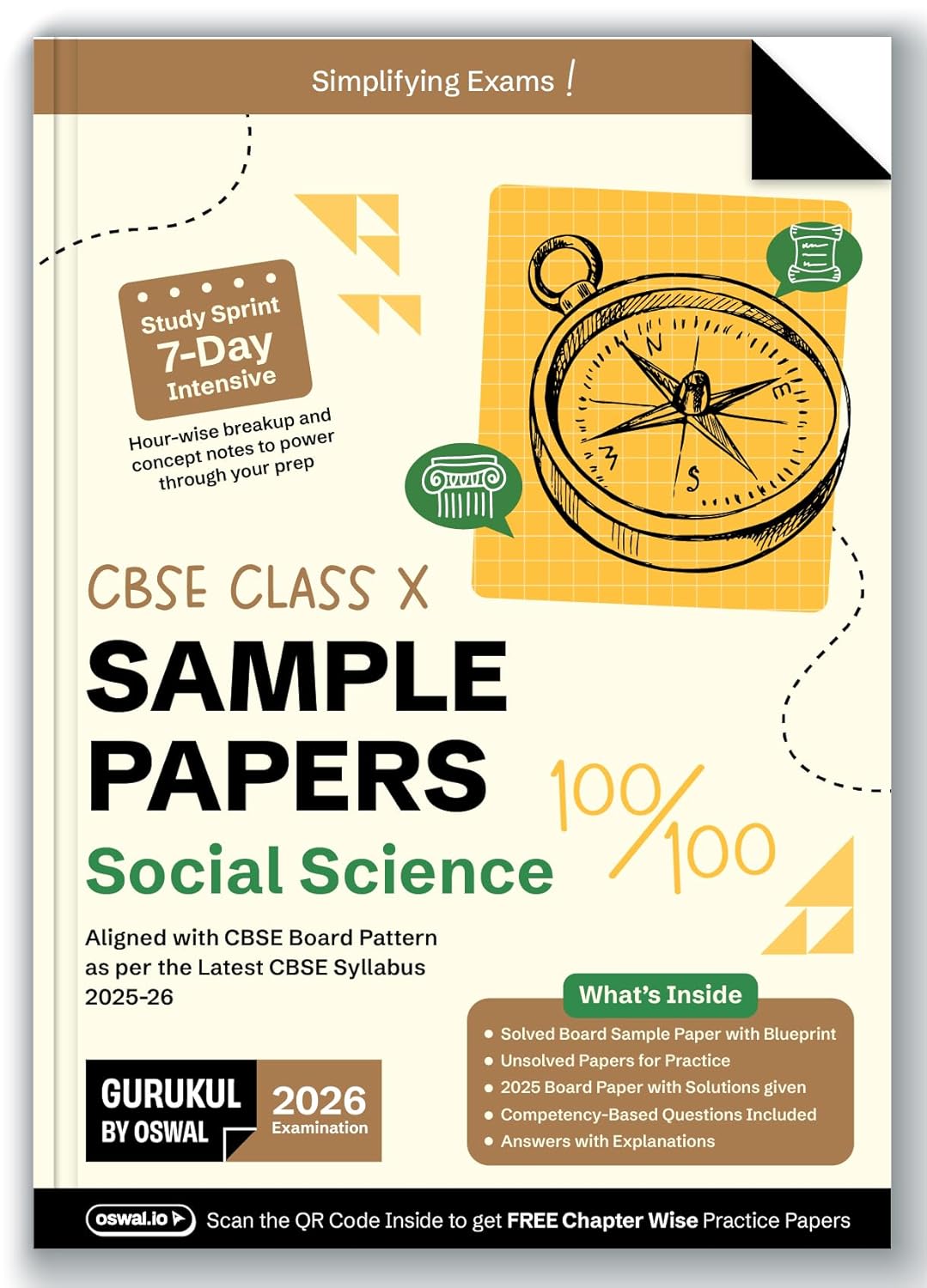 Oswal Gurukul CBSE Sample Question Papers Social Science for Class 10 - Latest for 2026 Examination