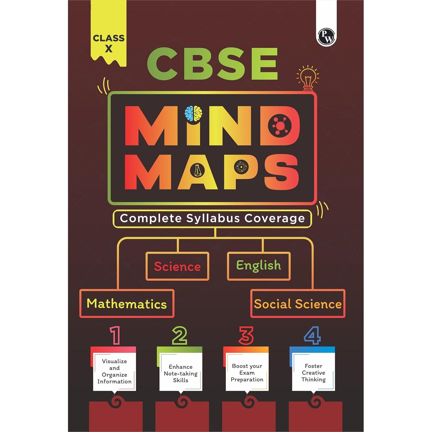 Physics Wallah (PW) CBSE Mind Maps Book For Class 10 Board Exam's - Mathematics, Physics, Chemistry, Biology, English and Social Science - Paperback