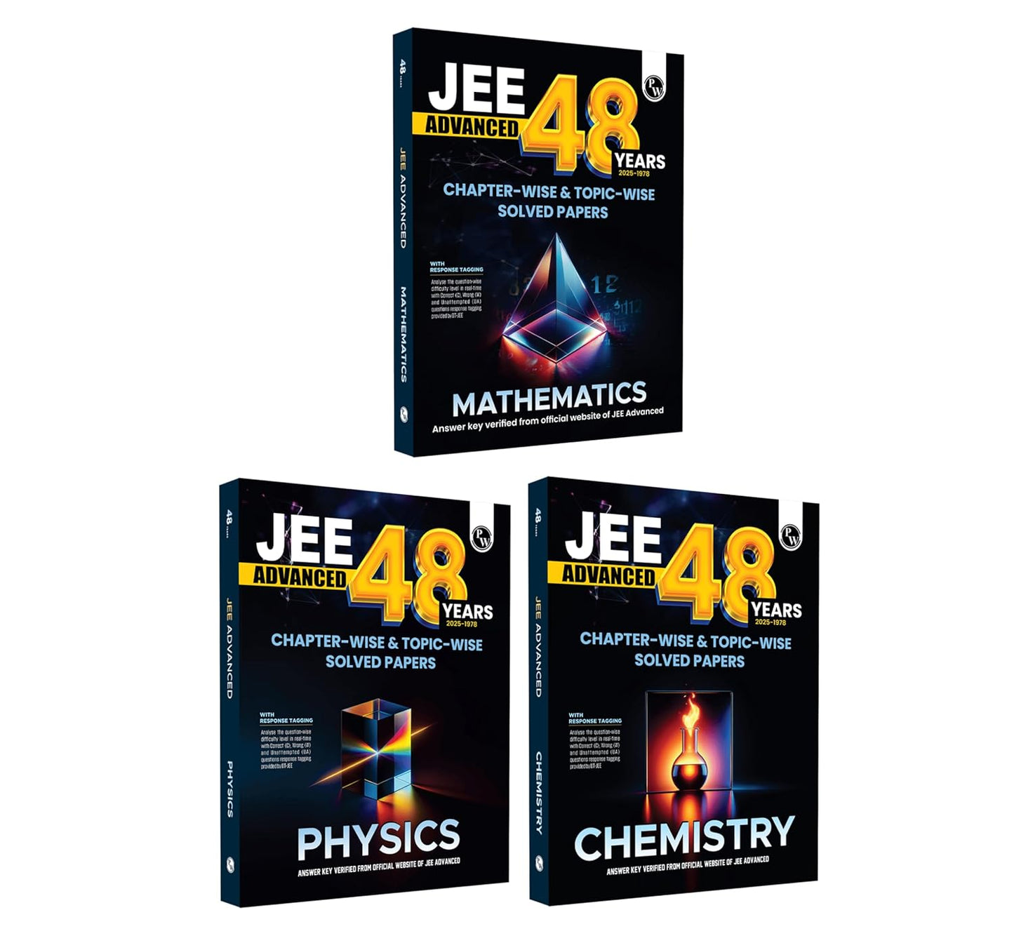 Physics Wallah (PW) 48 Years JEE Advanced Chapterwise & Topicwise Solved Papers (1978-2025) | PYQ with Detailed Solutions I Physics, Chemistry, Mathematics I Set of 3 Books