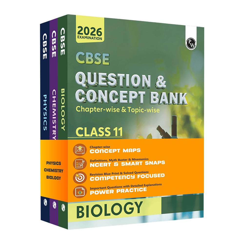 Physics Wallah (PW) CBSE Question & Concept Bank (QCB) Physics, Chemistry & Biology for Class 11 - Set of 3 Books - Chapter-wise and Topic-wise Solved Questions with Competency Based Question - for 2026 Examination