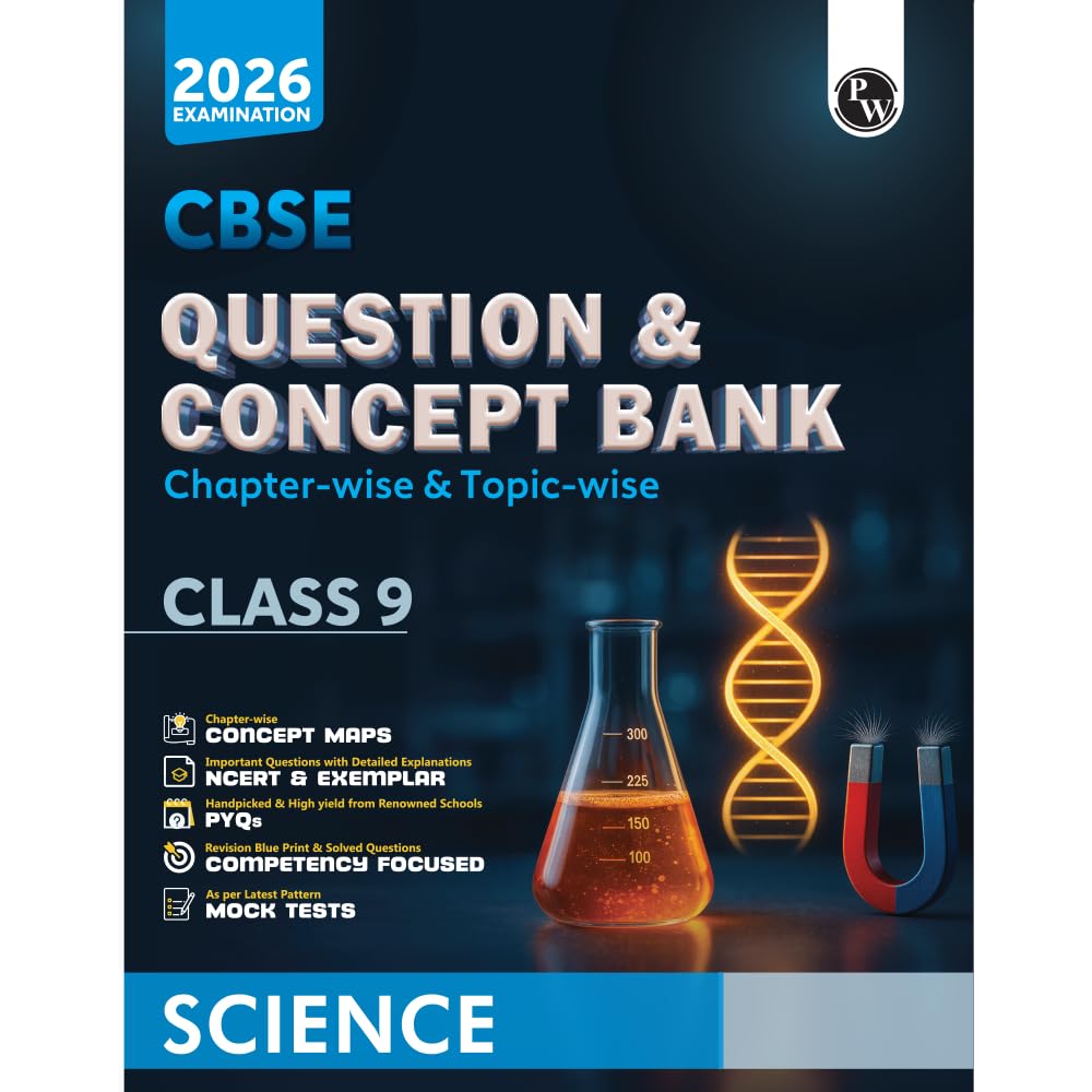 Physics Wallah (PW) CBSE Question Bank Mathematics, Science, Social Science, English Language & Literature For Class 9 (Set of 4 Books) - Latest For 2026 Examination
