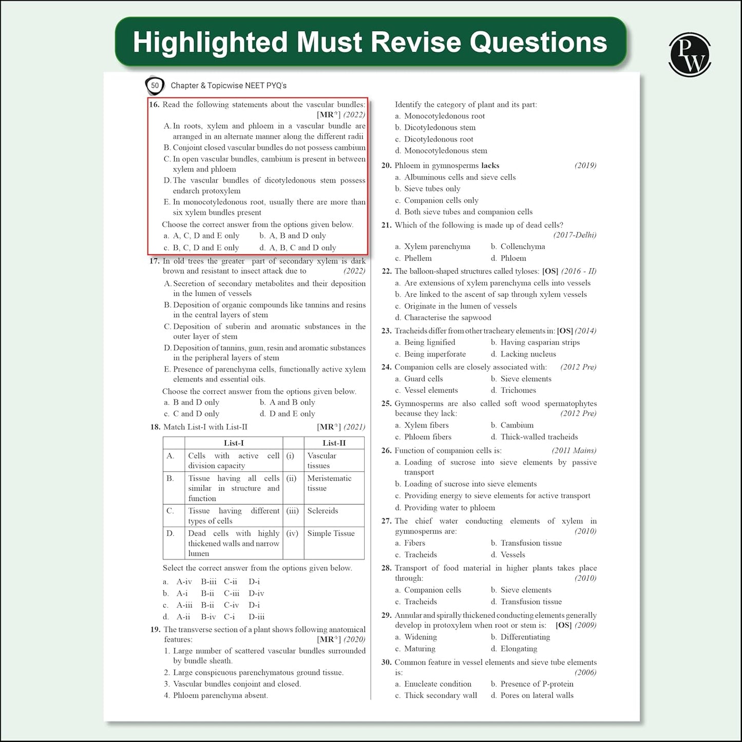 Physics Wallah (PW) 38 Years NEET Previous Year Solved Question Papers Biology (2025 - 1988) Chapterwise Topicwise Solutions For NEET Exam - For 2026 Session
