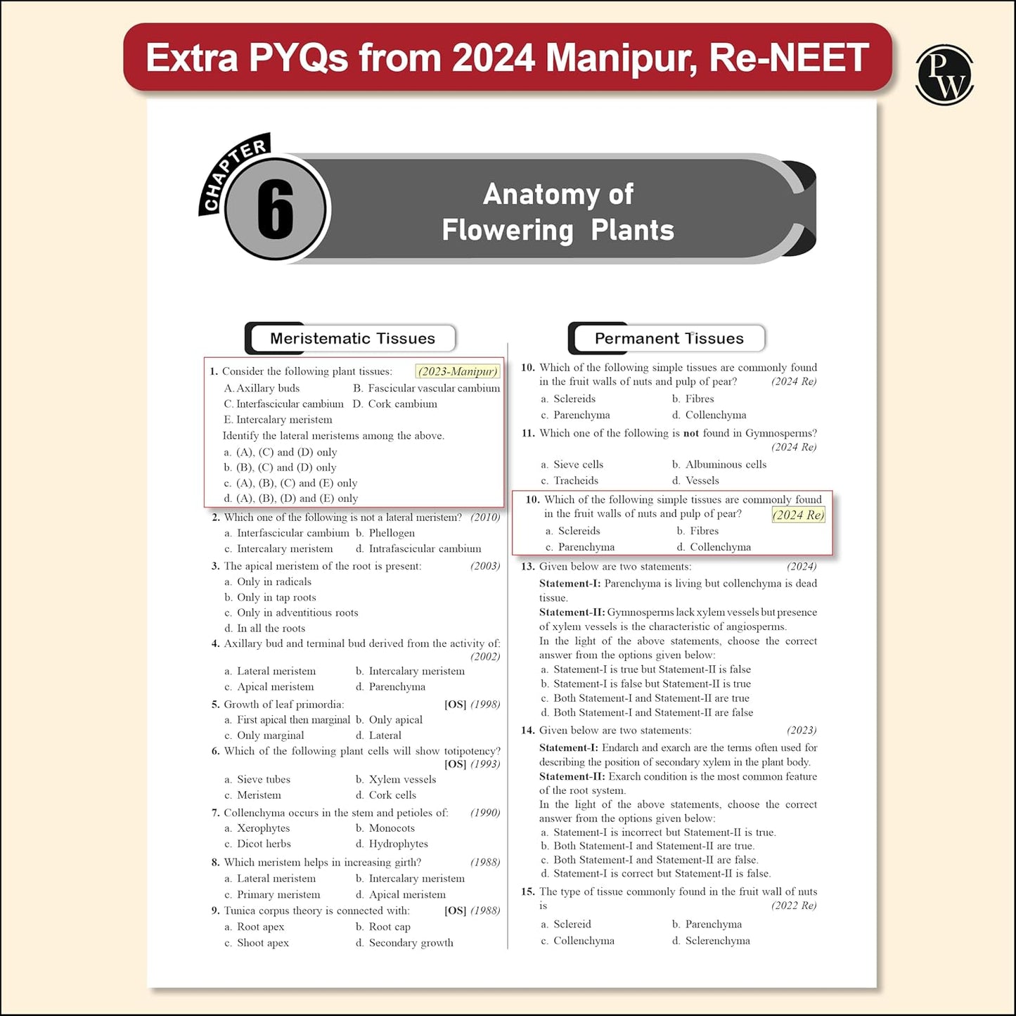 Physics Wallah (PW) 38 Years NEET Previous Year Solved Question Papers Physics, Chemistry and Biology (2025 - 1988) Chapterwise Topicwise Solutions For NEET Exam - Set of 3 Books - For 2026 Session