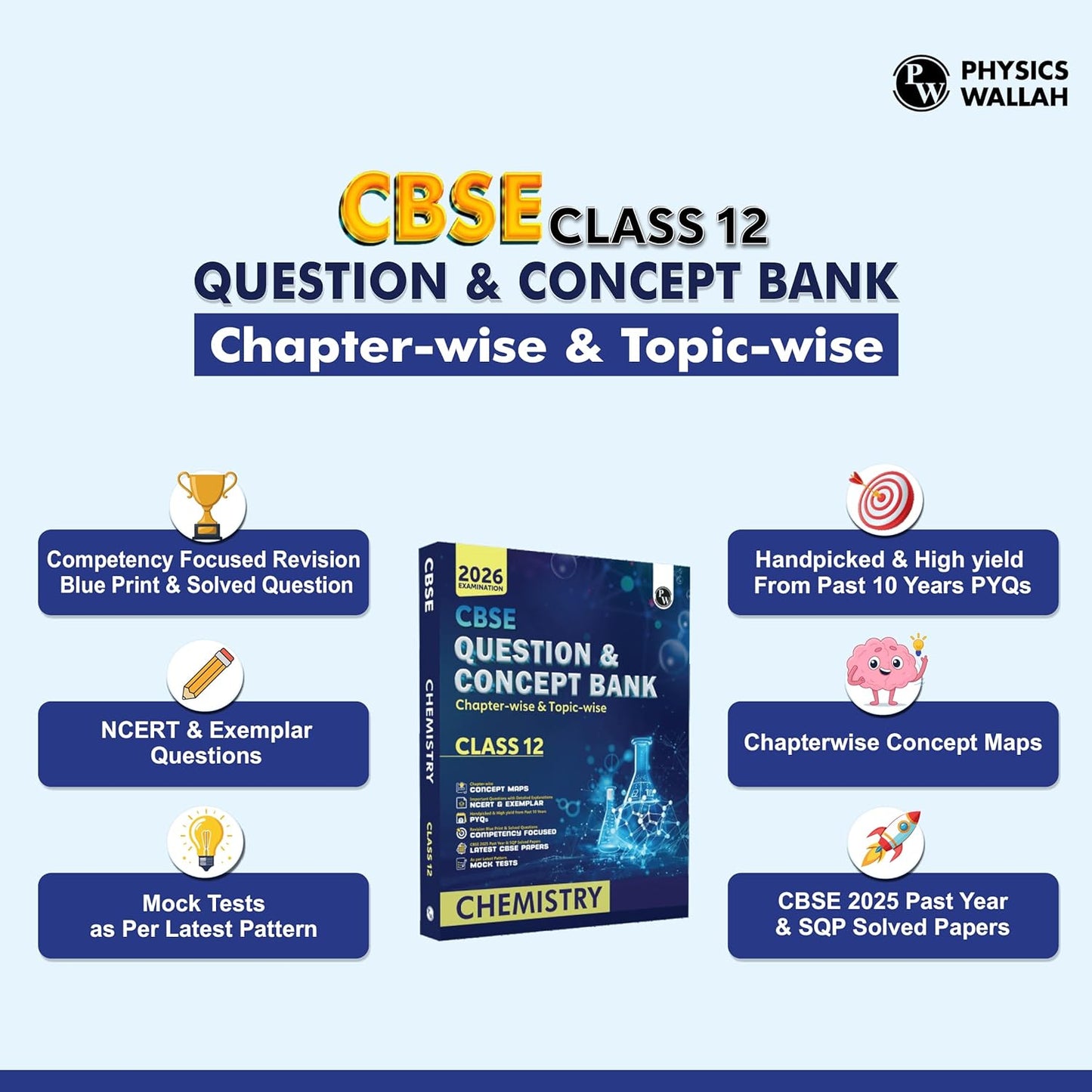 Physics Wallah (PW) CBSE Question & Concept Bank Chemistry Class 12 - Latest For 2026 Examination. Paperback