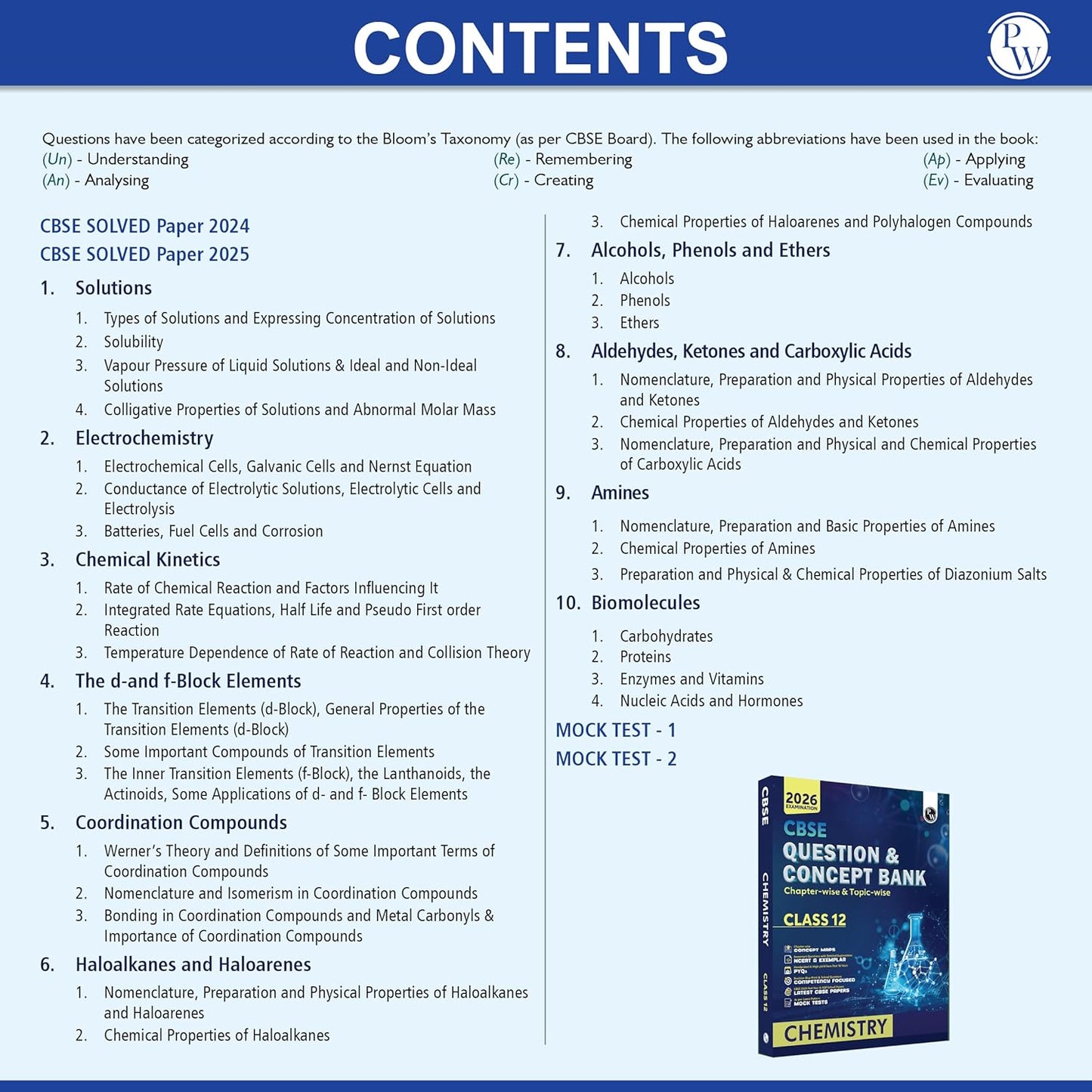 Physics Wallah (PW) CBSE Question & Concept Bank Chemistry Class 12 - Latest For 2026 Examination. Paperback
