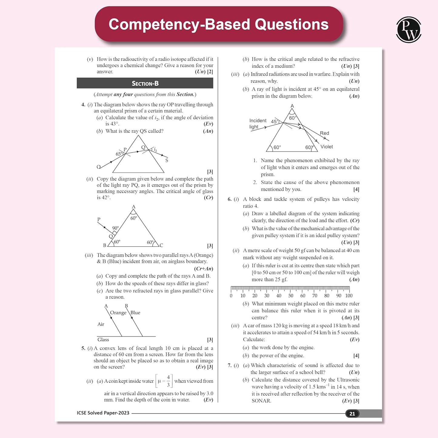 Physics Wallah (PW) ICSE PYQs - Past 10 Years Solved Papers (2025-2015) for Class 10 (Physics, Chemistry, Mathematics, Biology, Economics, History & Civics, Geography, English Paper 1, English Paper 2) - For 2026 Examination