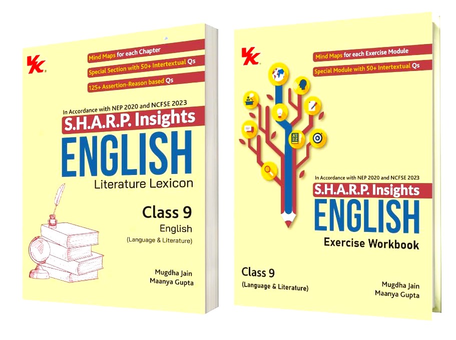S.H.A.R.P. Insights for CBSE Class 9 English (Language & Literature) Lexicon & Exercise Workbook (Set of 2) by Mugdha Jain - Latest for 2025-26 Session