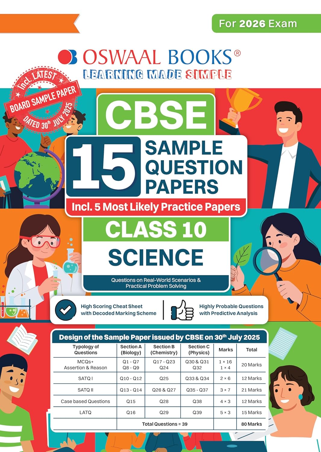 Oswaal CBSE 15 Sample Question Papers Social Science, Science and English Language and Literature For Class 10 (Set of 3 Books) - Latest for 2026 Board Exam's (Latest Edition)